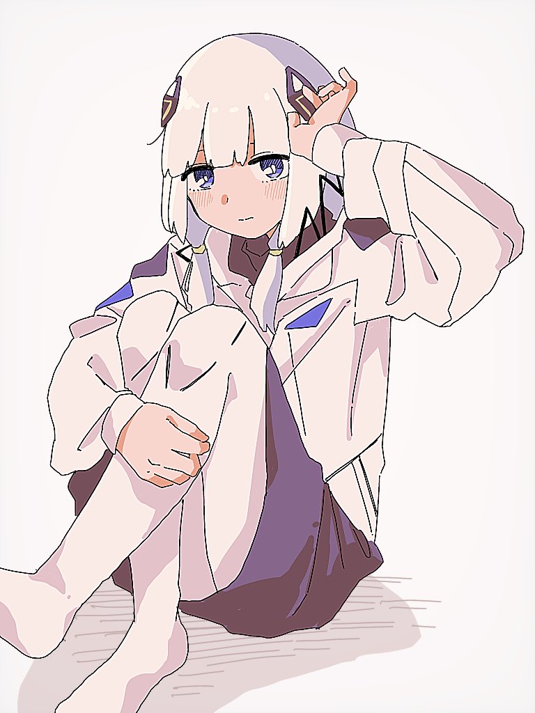 1girl, blue_eyes, blunt_bangs, blush, cevio, closed_mouth, diamond_hair_ornament, dress