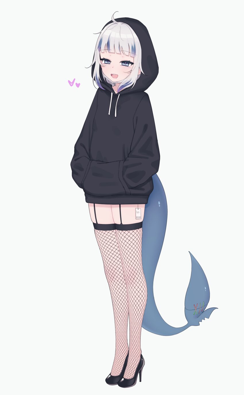 1girl, :d, absurdres, alternate_costume, alternate_hair_color, black_footwear, blunt_bangs, commentary