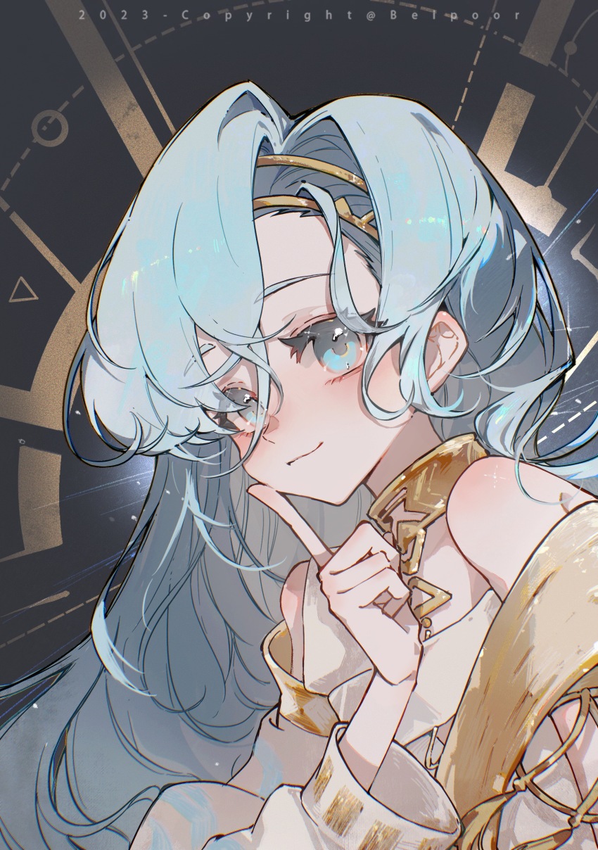 1girl, 2023, 37_(reverse:1999), :3, absurdres, ancient_greek_clothes, artist_name, bare_shoulders