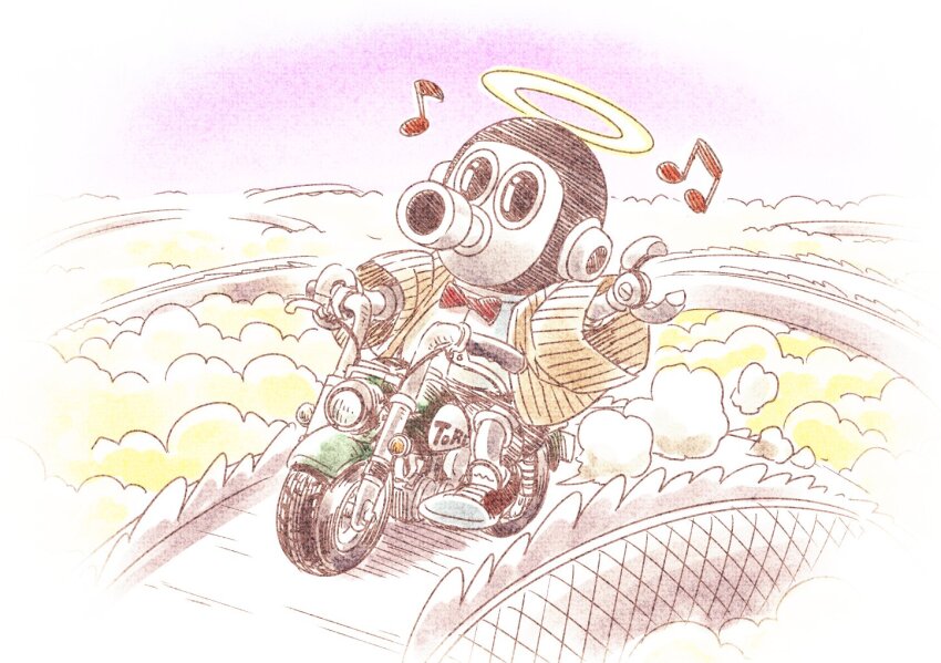 1boy, bow, bowtie, buru-dai, death, dragon_ball, dragonball_z, driving