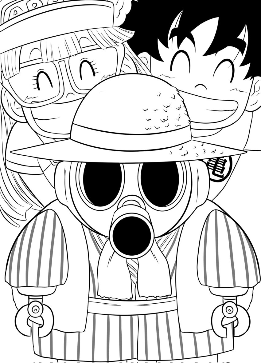 company_connection, creator_connection, dr._slump, dragon_ball, hat, highres, looking_at_viewer, norimaki_arale