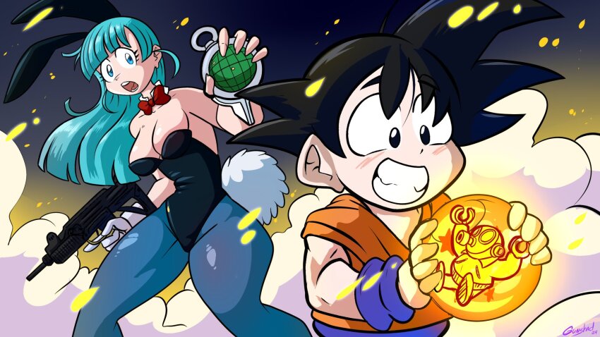 1girl, 2boys, alternate_costume, aqua_eyes, aqua_hair, bare_shoulders, black_hair, black_leotard