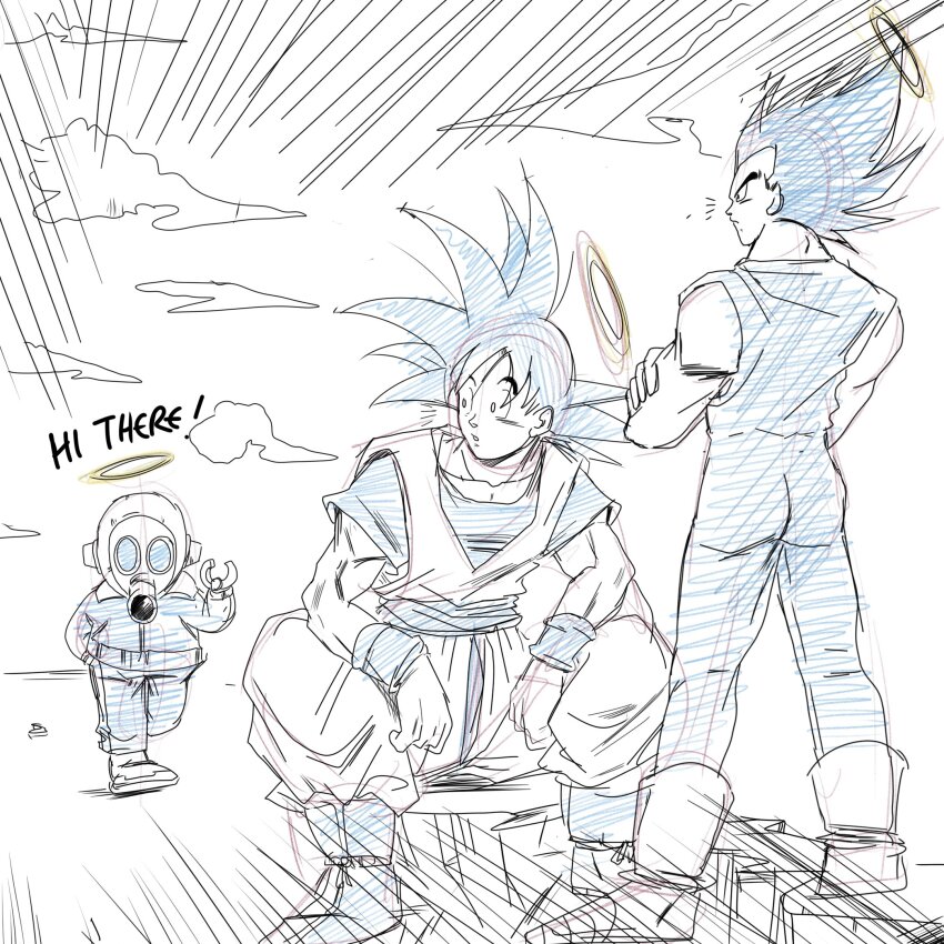 3boys, artist_request, biceps, creator_connection, death, dougi, dragon_ball, dragon_ball_(object)