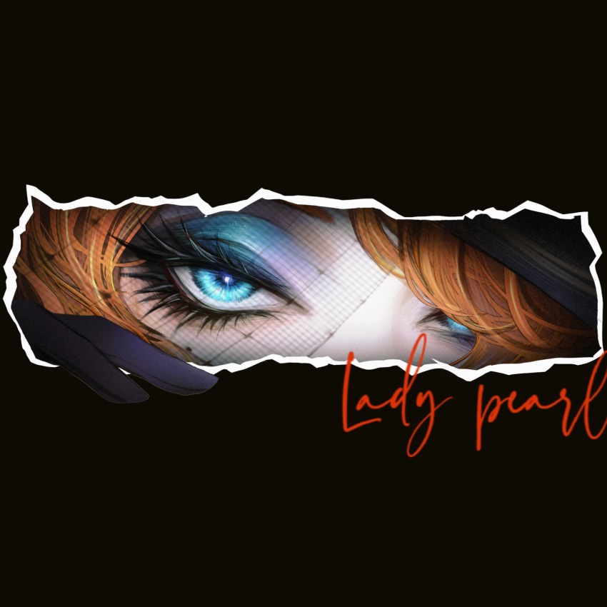 1girl, black_gloves, blue_eyes, blue_eyeshadow, character_name, chinese_commentary, commentary, eye_focus