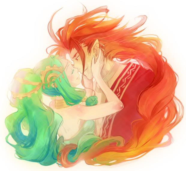 artist_request, harvest_moon, ignis_(harvest_moon), imminent_kiss, kiss, sephia_(harvest_moon), tagme