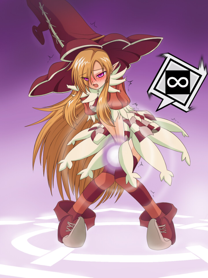 1girl, blush, boots, clam_curry, female_focus, gameplay_mechanics, hat, icon_(computing)