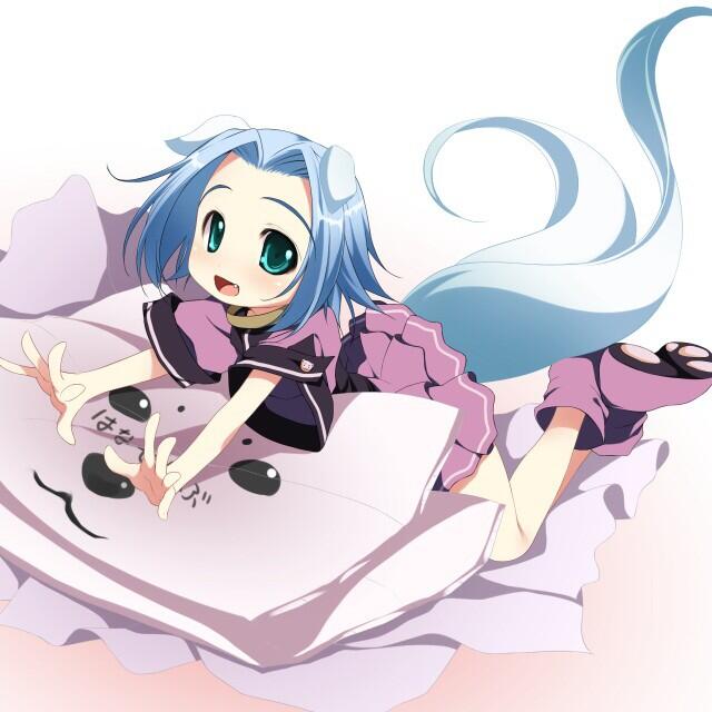 animal_ears, atelier-moo, blue_hair, boots, chibi, dog_ears, dog_girl, dog_tail