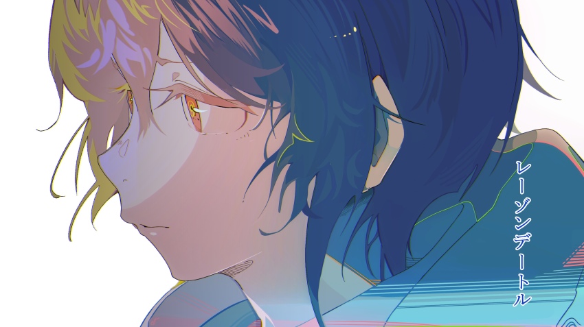 1boy, blue_hair, closed_mouth, elt-reslenn, eve_(utaite), from_side, highres, hood