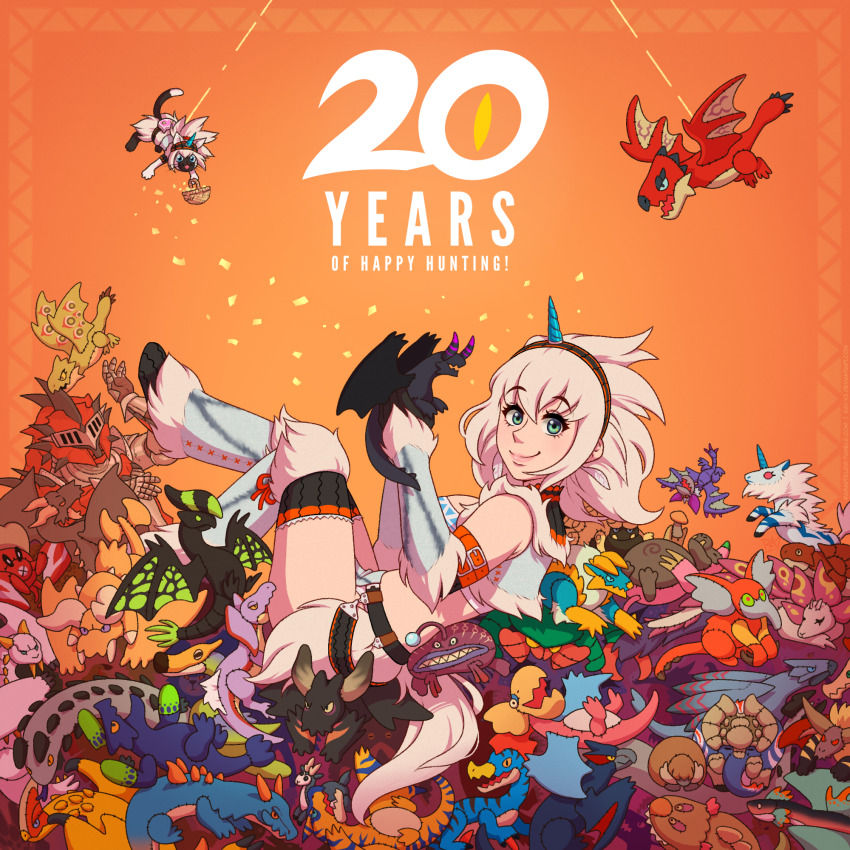 1girl, anniversary, blue_eyes, character_request, fur_trim, highres, kirin_(armor), lips