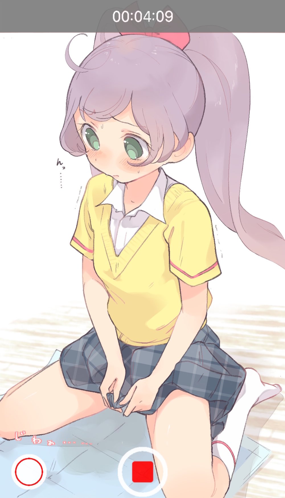 ..., 1girl, aged_up, ahoge, blouse, blush, bow, closed_mouth