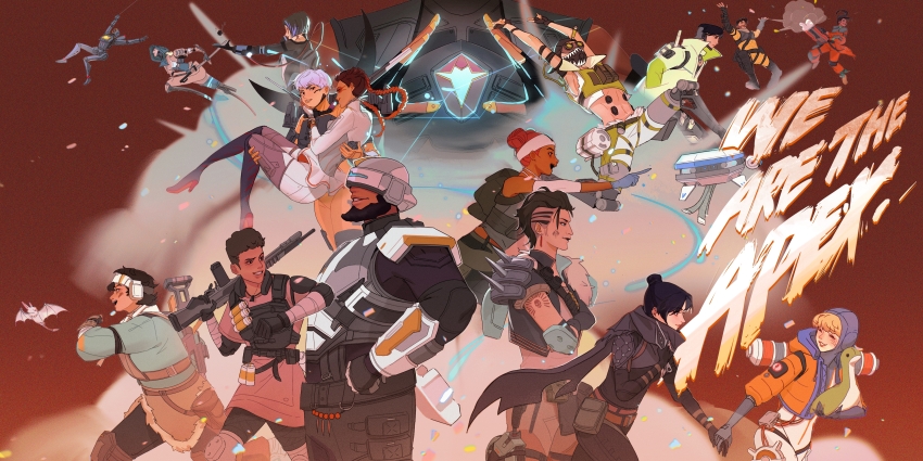 6+boys, 6+girls, ^_^, a-13_sentry, absurdres, android, apex_legends, armor