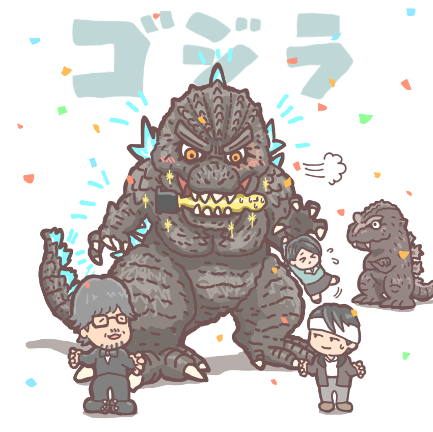 1girl, 2024, 4boys, :3, academy_award_of_merit, award, bow, bowtie