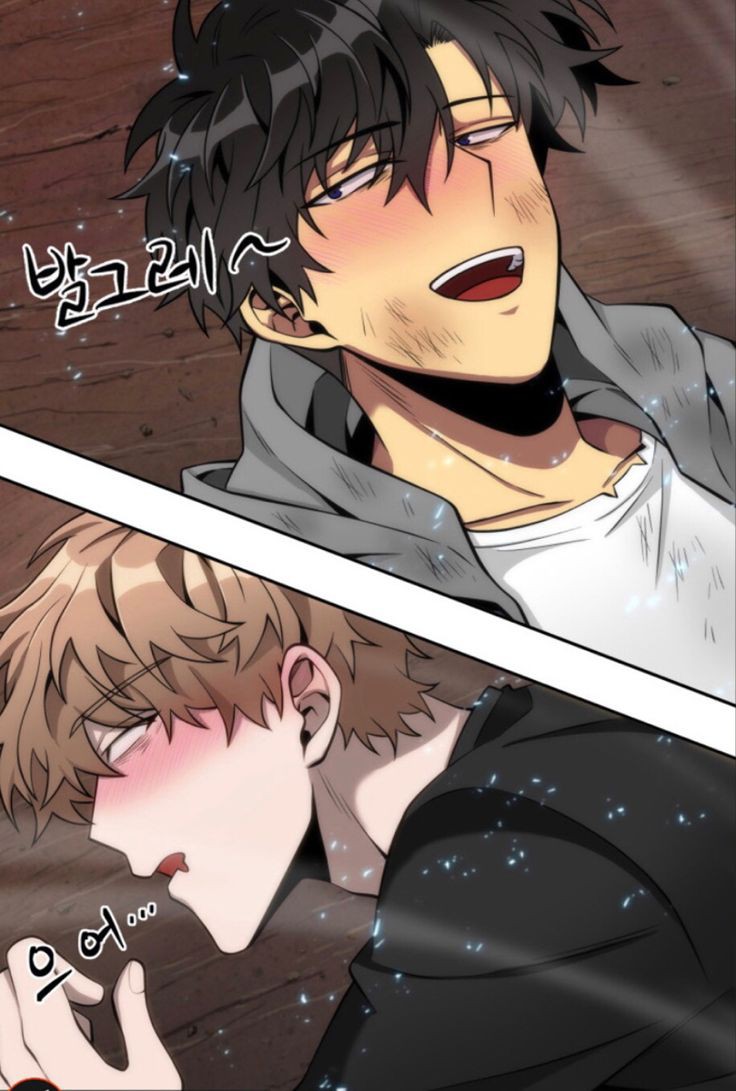 2boys, black_eyes, black_hair, black_shirt, blush, brown_eyes, grey_jacket, hand_up