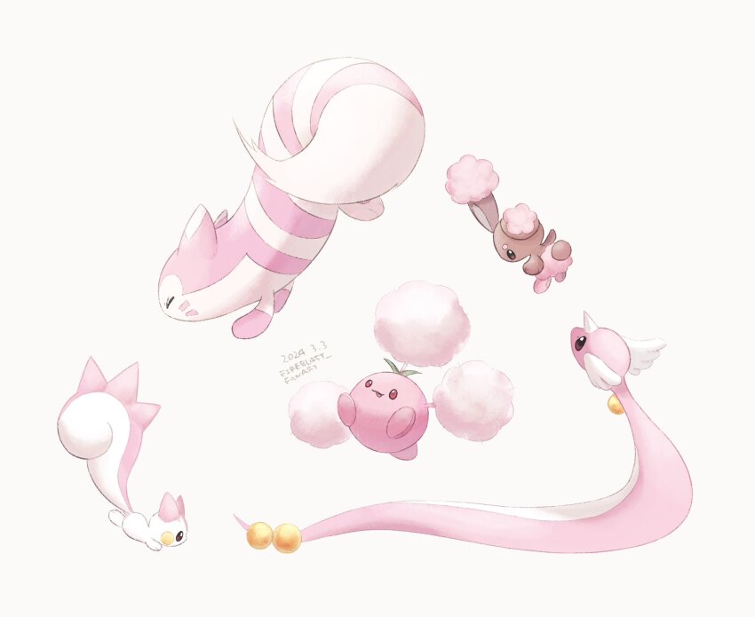 artist_name, buneary, colored_skin, dated, dragonair, fireblast, furret, gen_1_pokemon