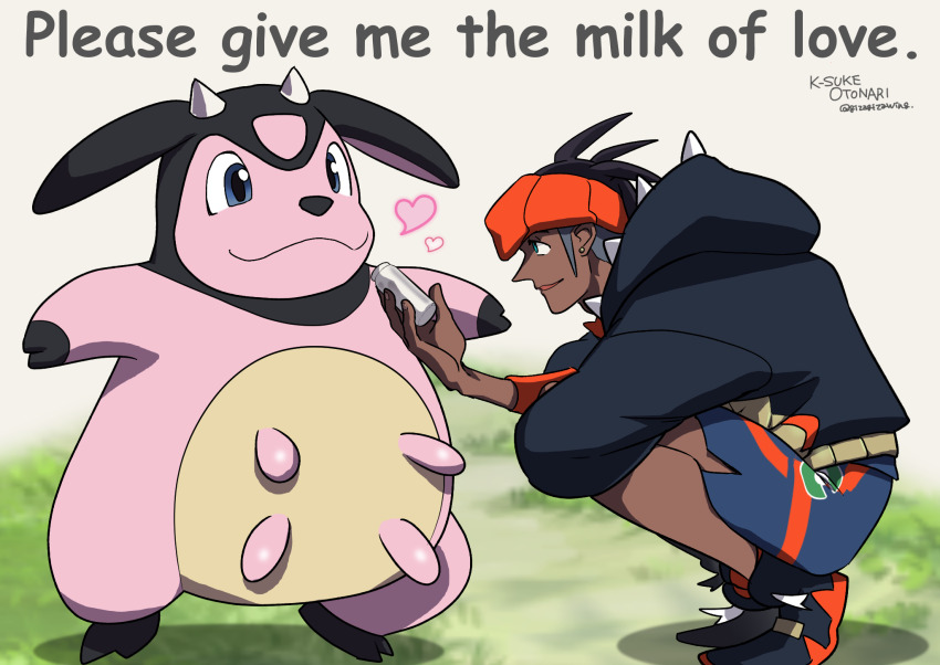 1boy, animal_ears, black_hair, blue_eyes, cow_ears, cow_horns, dark-skinned_male, dark_skin