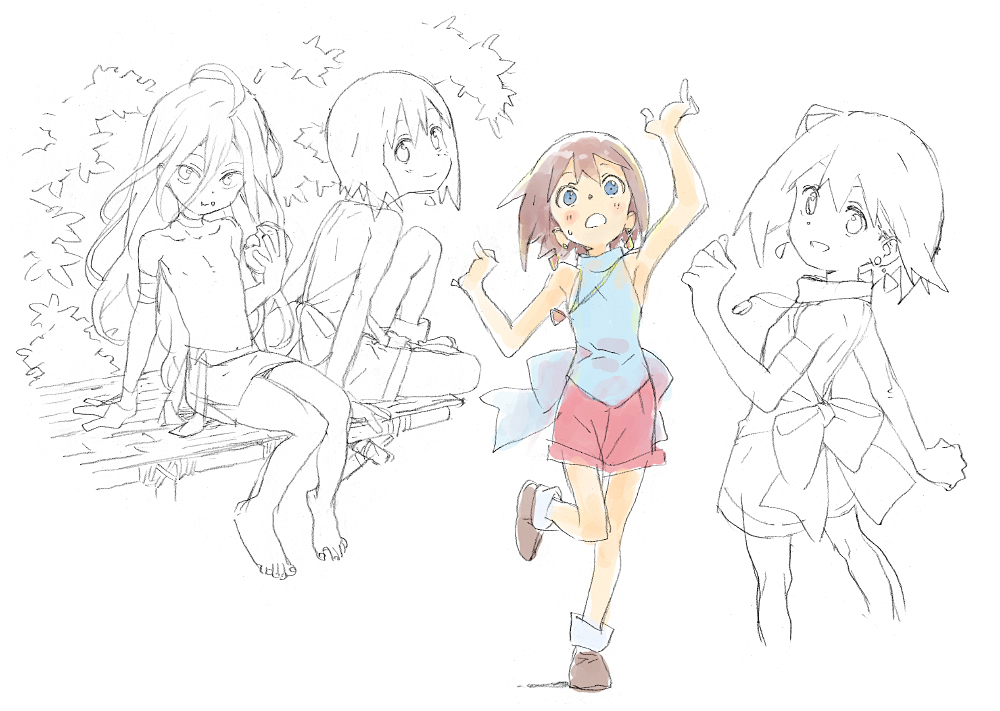 androgynous, blue_eyes, bow, brown_hair, earrings, floating_earrings, jewelry, kirim_(fugo)