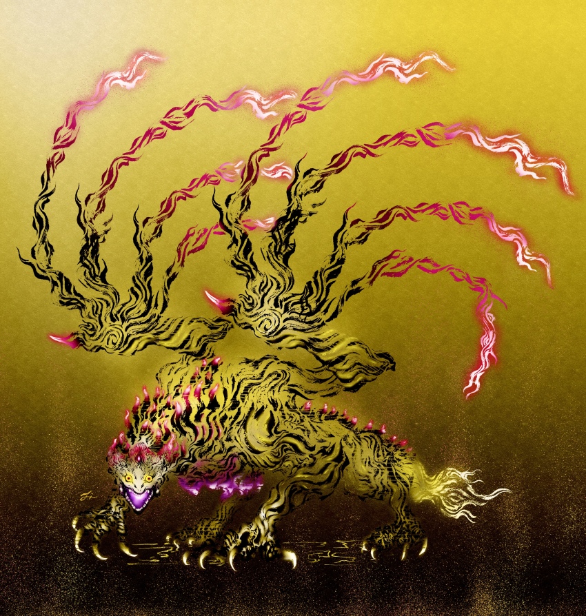 absurdres, apex_zinogre_(monster_hunter), claws, colored_sclera, deadpool_yuchan, dragon, full_body, glowing