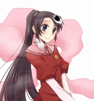 1girl, bad_id, bad_pixiv_id, black_hair, elysia_de_lute_ima, female_focus, hair_ornament, hairclip