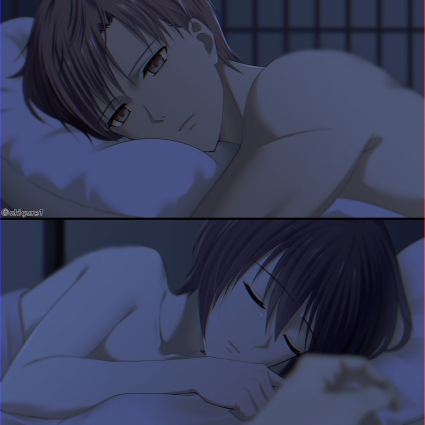 akigure1, collarbone, expressionless, fruits_basket, highres, muscular, muscular_male, non-web_source