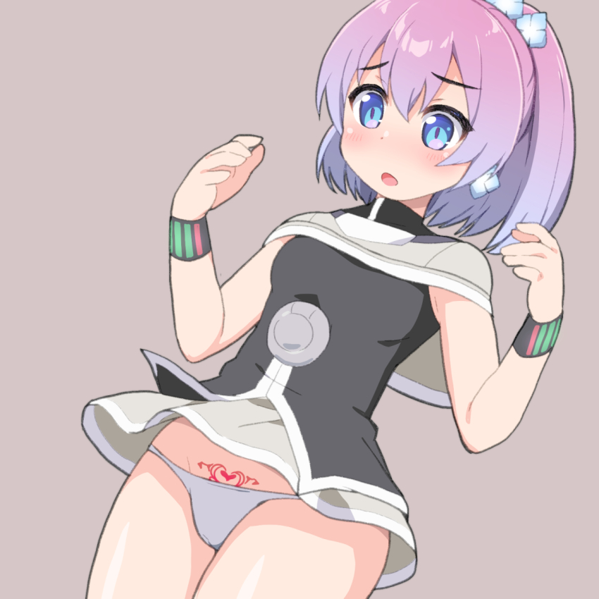 1girl, blue_hair, grey_skirt, highres, matsumoto_izumi, multicolored_hair, panties, pink_hair