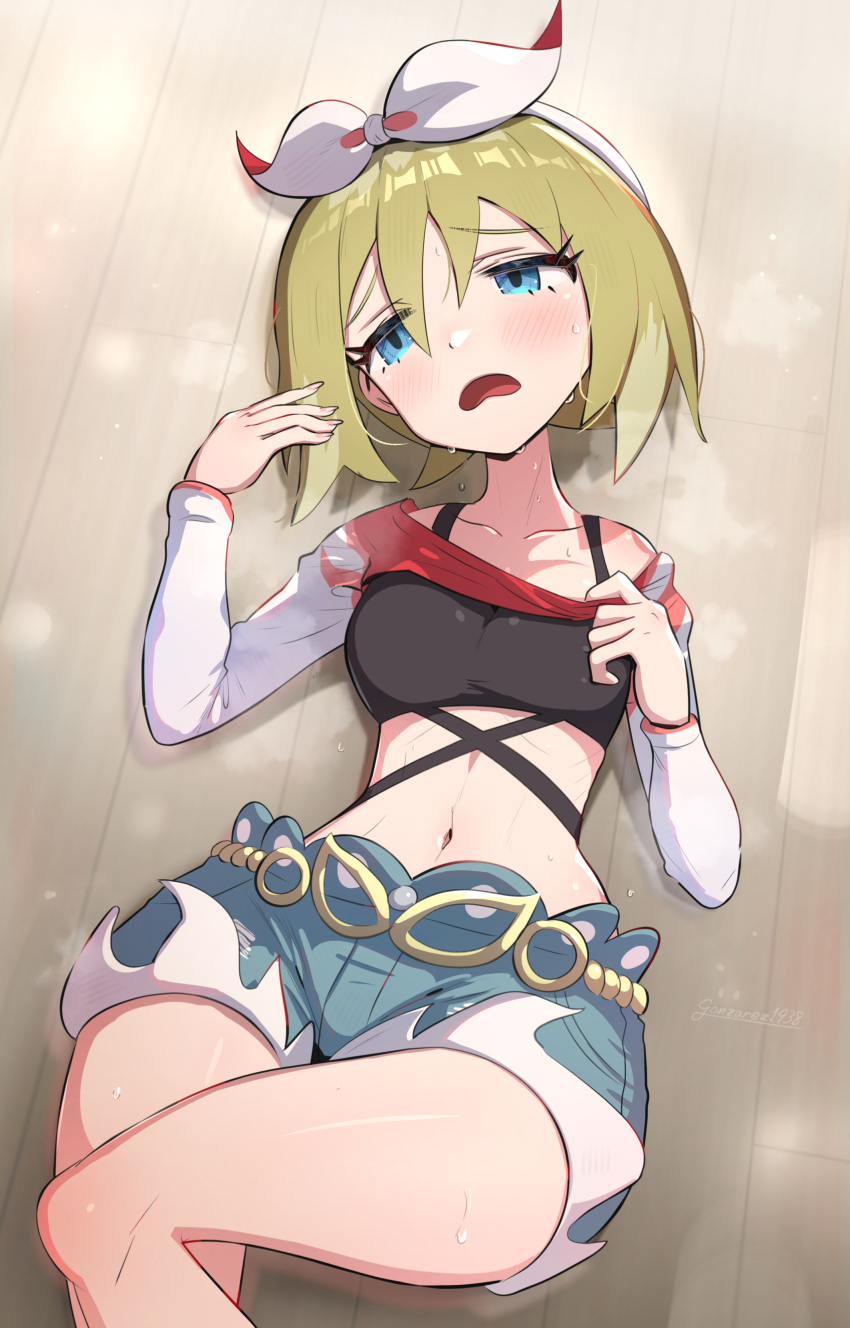 absurdres, blonde_hair, blue_eyes, breasts, gonzarez, highres, irida_(pokemon), irida_(special_costume)_(pokemon)