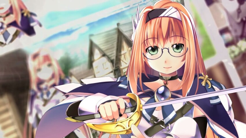 1girl, armor, armored_gloves, atelier-moo, belt, brown_hair, closed_mouth, collar