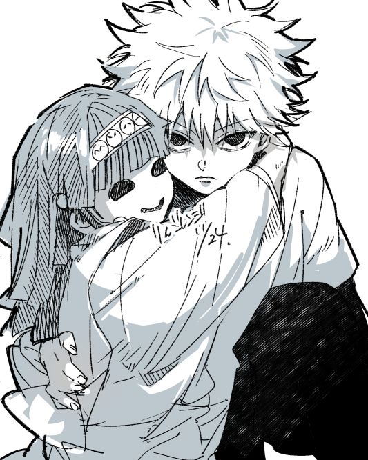 alluka_zoldyck, alluka_zoldyck_(cosplay), black_hair, cosplay, hunter_x_hunter, killua_zoldyck, killua_zoldyck_(cosplay), nanika_(hunter_x_hunter)