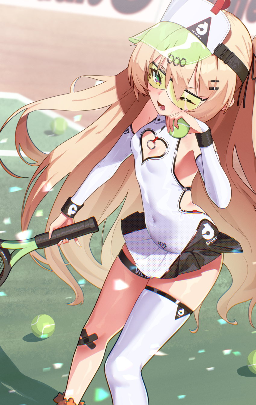 1girl, ;d, absurdres, azur_lane, bache_(azur_lane), bache_(showy_sports_star)_(azur_lane), backless_dress, backless_outfit