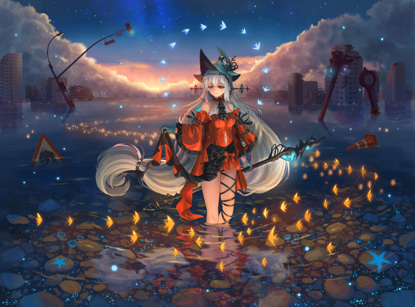 1girl, absurdres, arknights, arm_belt, ascot, bare_shoulders, belt, belt_buckle