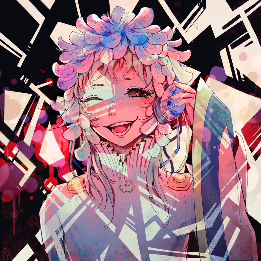 1other, androgynous, black_hair, blue_eyes, blue_hair, corruption, crazy, crazy_eyes