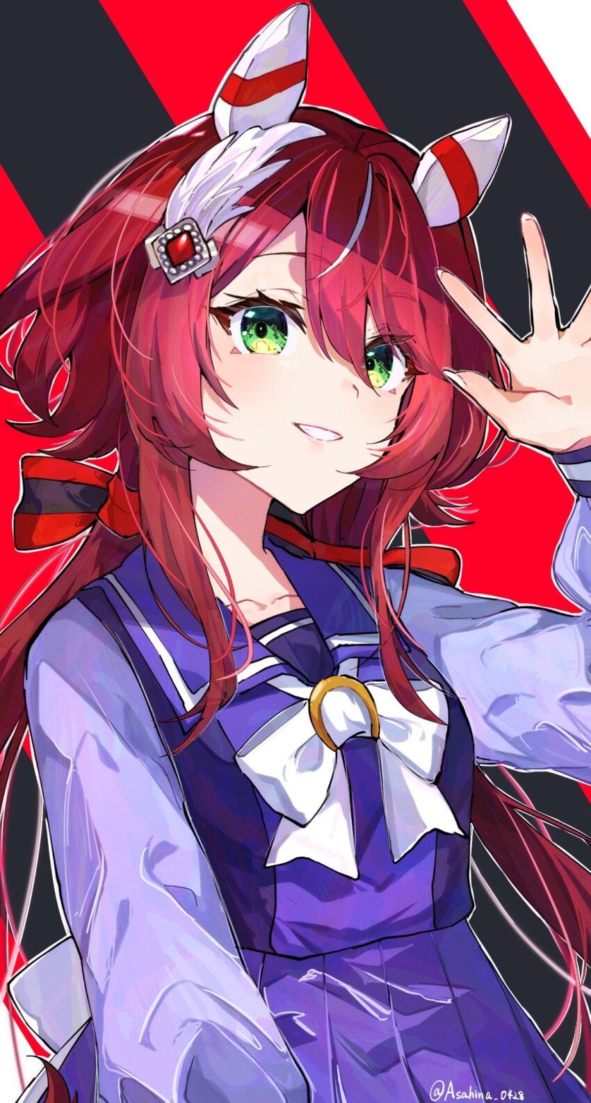 1girl, animal_ears, arms_up, asahina_(asahina_0428), bow, breasts, feather_hair_ornament, feathers