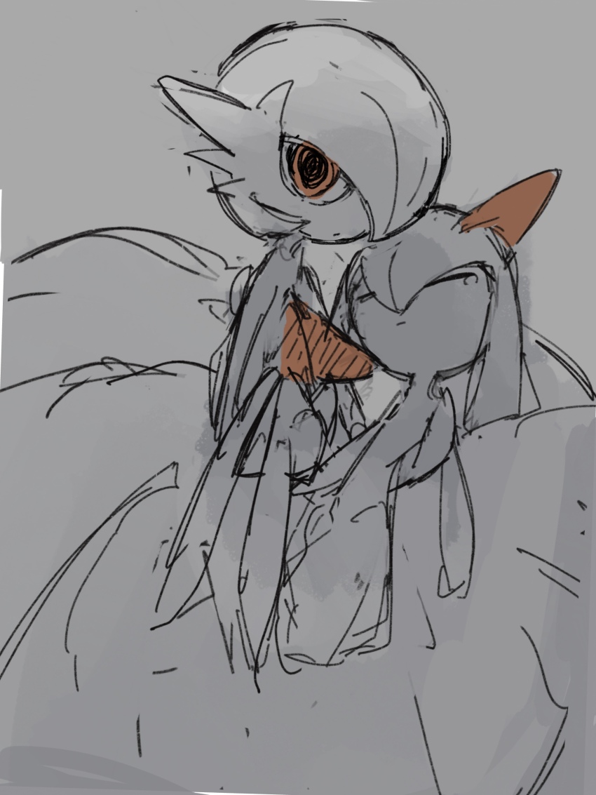 absurdres, bob_cut, carrying, closed_eyes, closed_mouth, dress, expressionless, gardevoir