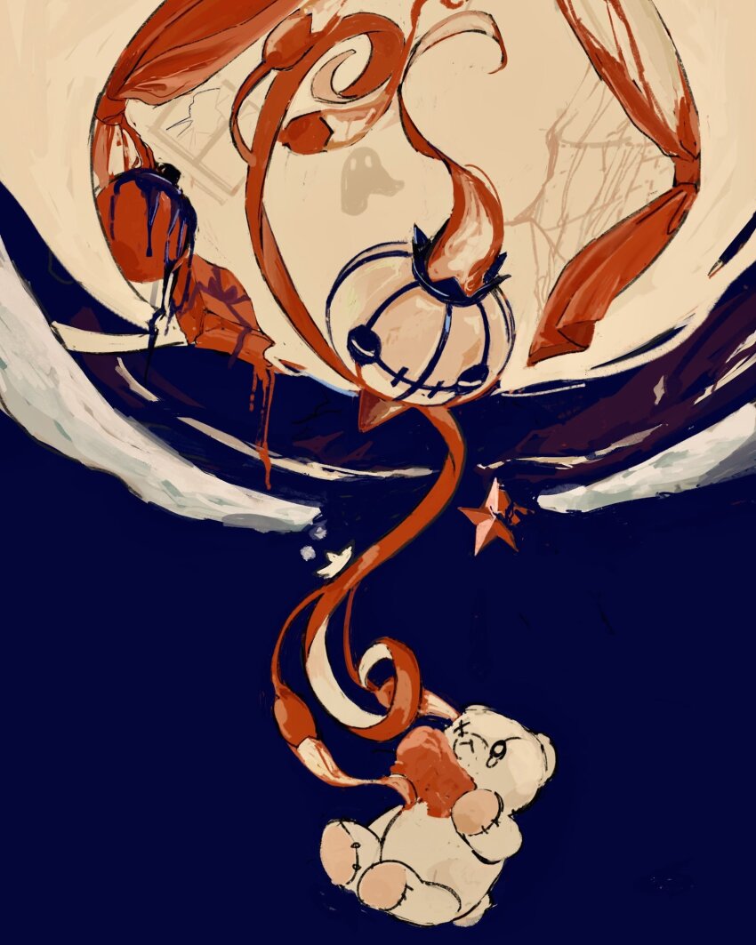 box, chandelure, closed_eyes, curtains, dripping, fire, full_body, gen_5_pokemon