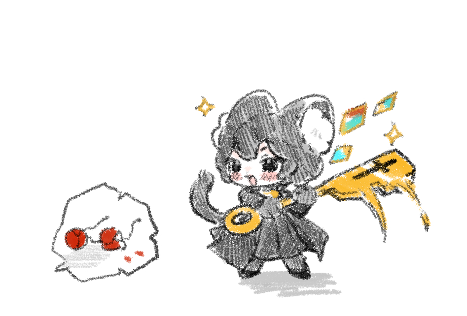 1boy, animal_ears, black_coat, black_gloves, black_pants, cat_ears, cat_tail, chibi