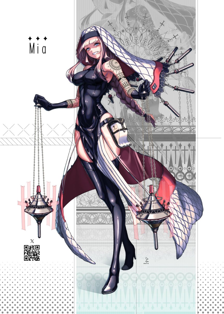 1girl, arm_tattoo, armpits, arms_up, bare_shoulders, black_boots, black_gloves, blonde_hair