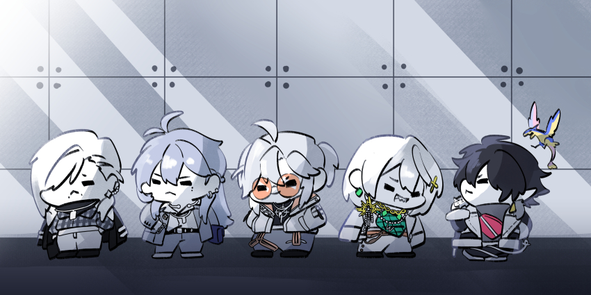 5boys, =_=, absurdres, ahoge, alchemy_stars, amol_0522, anatoli_(alchemy_stars), averting_eyes