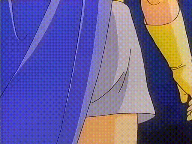 1boy, 1girl, age_difference, animated, animated_gif, ass, ass_focus, cape