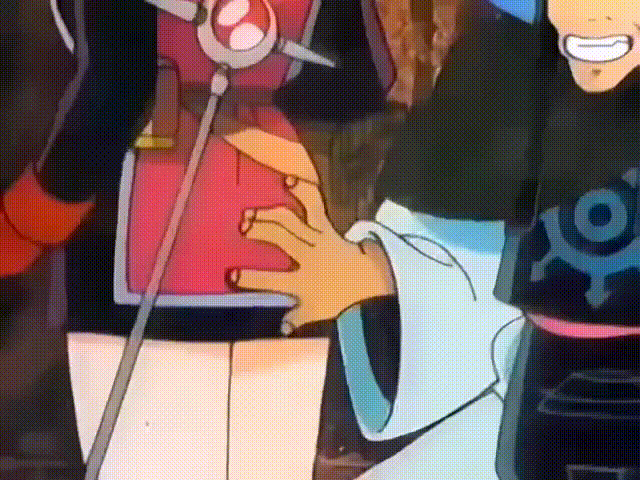 1boy, 1girl, age_difference, angry, animated, animated_gif, annoyed, ass, dragon_quest, dragon_quest_dai_no_daibouken, grabbing_another's_breast, grabbing_from_behind, grin, groping, hand_on_another's_ass, looking_at_another, maam, matoriv, matoriv_(dai_no_daibouken), pervert, sexual_harassment, skirt, smile, spanked, spanking