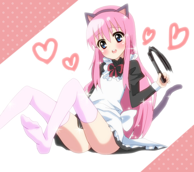 10s, 1girl, animal_ears, ass, blue_eyes, blush, cat_ears, cat_girl