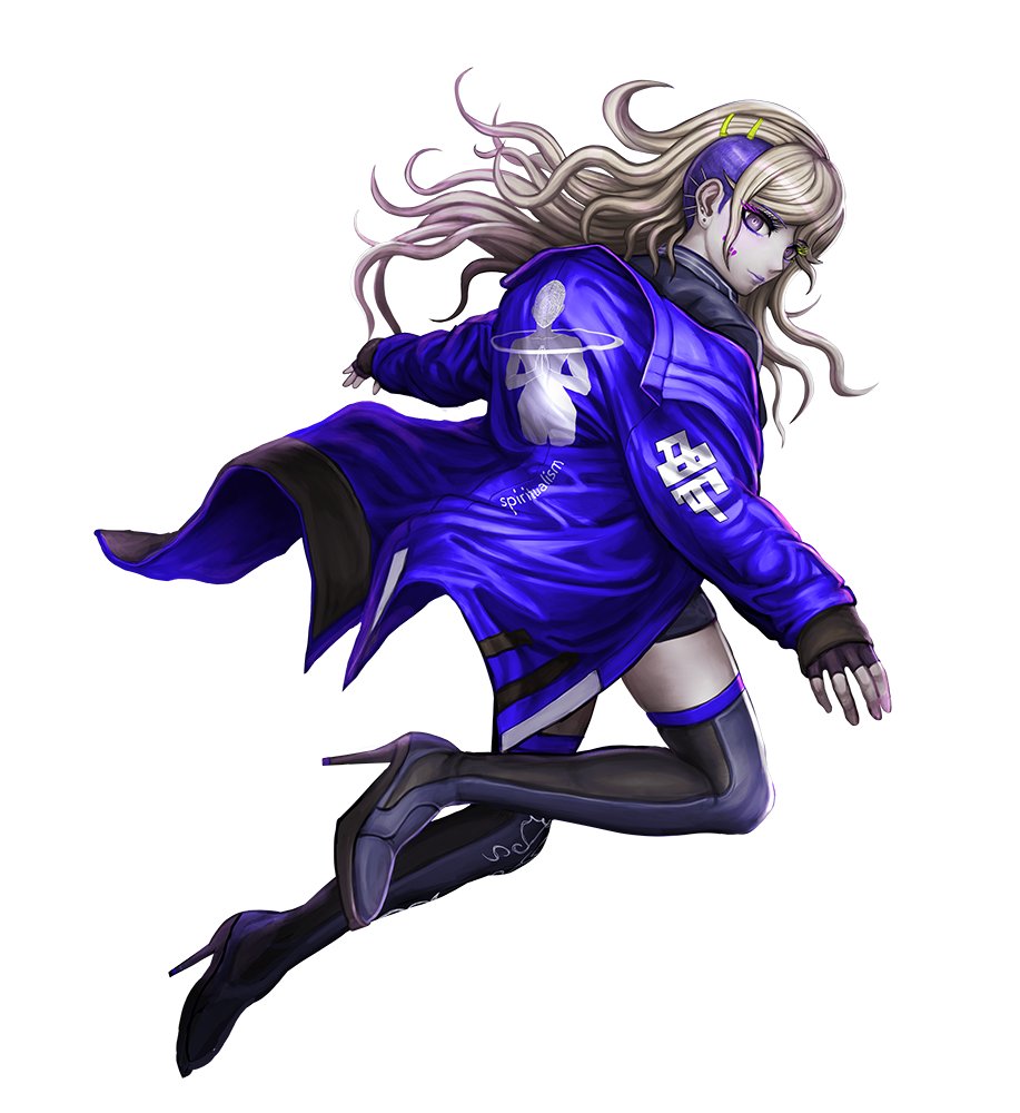 1girl, black_boots, black_gloves, blonde_hair, blue_coat, boots, closed_mouth, coat