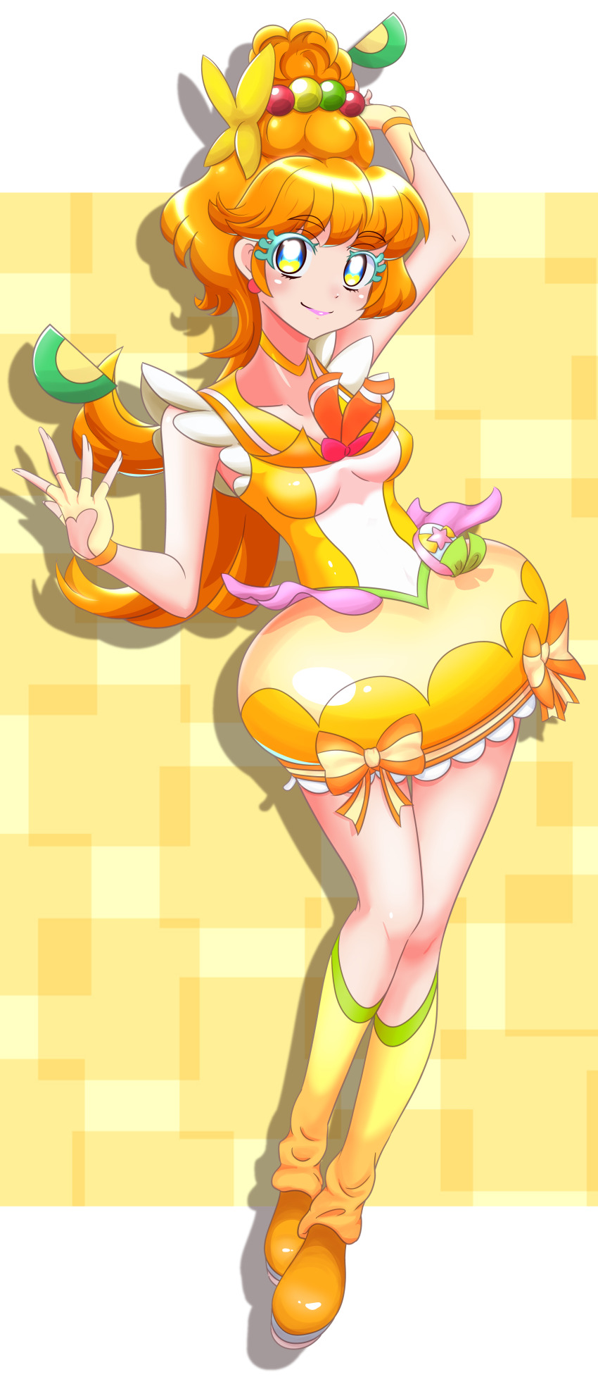 1girl, absurdres, aged_up, bebii, blue_eyes, breasts, choker, colored_eyelashes