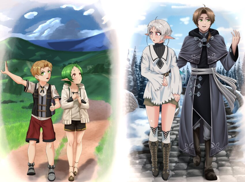 absurdres, danny_nwn, highres, mushoku_tensei, rudeus_greyrat, rudeus_greyrat_(alternate_timeline), sylphiette_(mushoku_tensei)