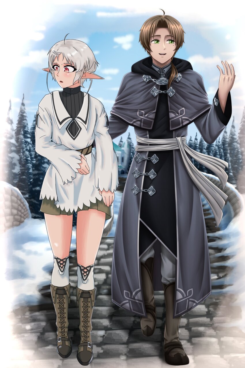 absurdres, danny_nwn, highres, mushoku_tensei, rudeus_greyrat, rudeus_greyrat_(alternate_timeline), sylphiette_(mushoku_tensei)