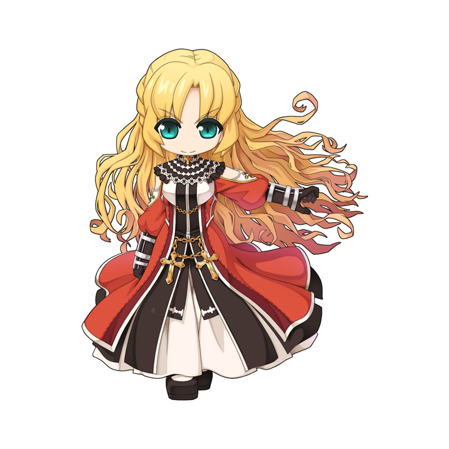 1girl, black_gloves, black_shirt, black_shoes, blonde_hair, blue_eyes, braid, breasts