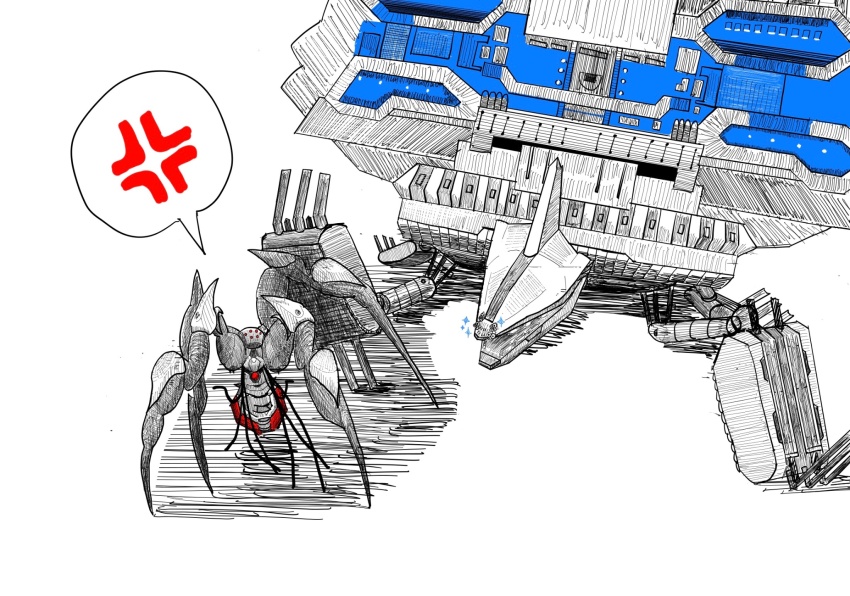 anger_vein, goddess_of_victory:_nikke, harvester_(nikke), highres, land_eater_(nikke), nikke_landeater, non-humanoid_robot, rapture_(nikke)