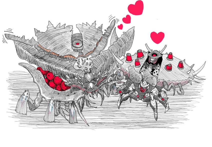 blacksmith_(nikke), goddess_of_victory:_nikke, heart, highres, nikke_landeater, non-humanoid_robot, rapture_(nikke), robot, ultra_(nikke)