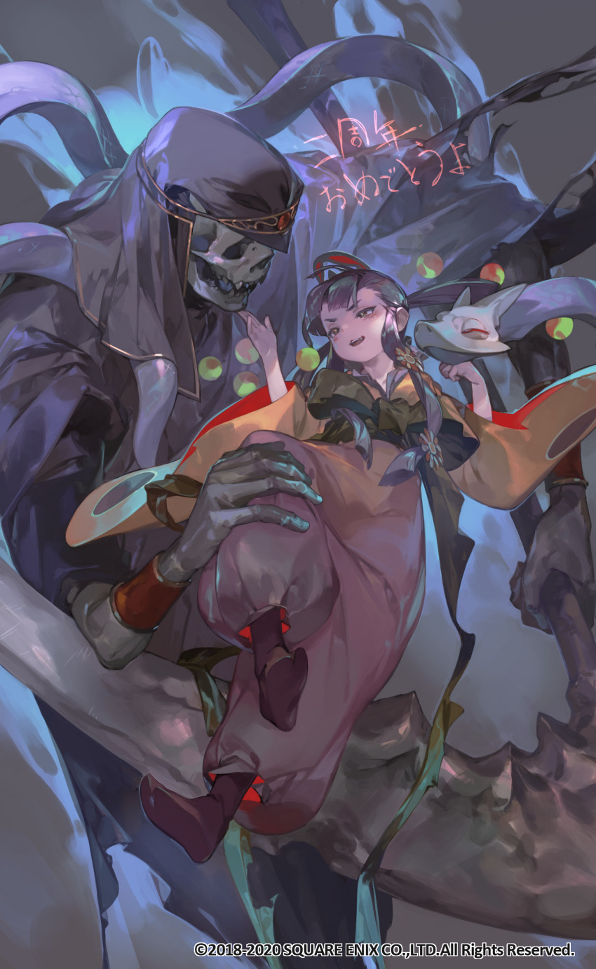 1girl, cone_hair_bun, dress, full_body, hair_bun, hair_ornament, highres, japanese_clothes