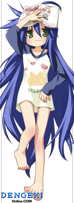 00s, 1girl, :3, ahoge, barefoot, blue_hair, book, bottomless