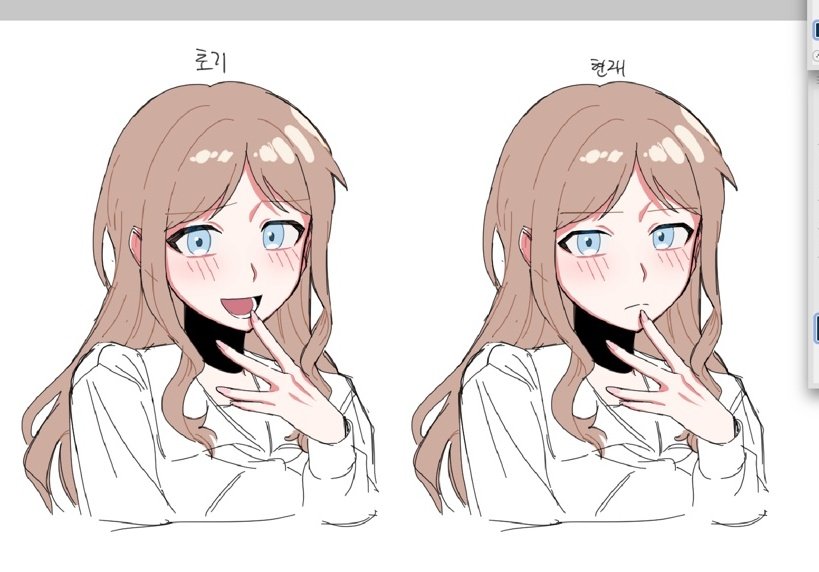 1girl, art_program_in_frame, ast.rockett, bang_dream!, bang_dream!_it's_mygo!!!!!, blue_eyes, blush, brown_hair