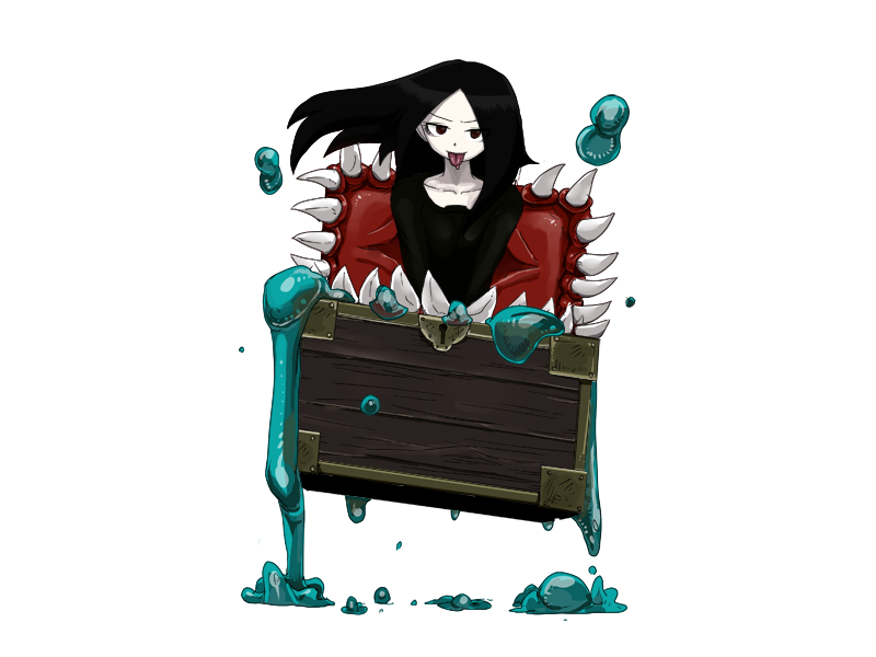 1girl, black_hair, black_shirt, bmp-to-png_conversion, collarbone, extra_mouth, floating_liquid, game_cg